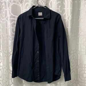 Club Monaco Black Button-Up Shirt